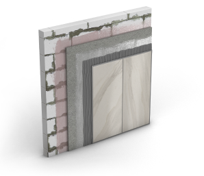 Система укладки керамогранита на стены